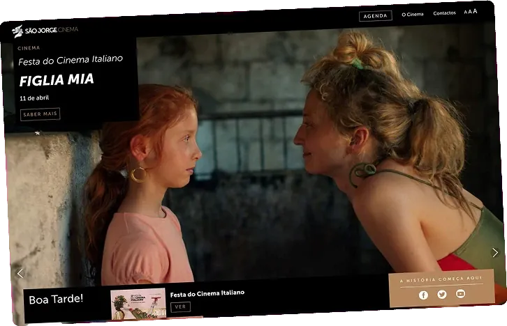 Cinema São Jorge website showing a featured film
